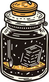 A vintage style icon of a glass jar vector