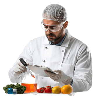 Scientist in Lab Coat with Tablet png