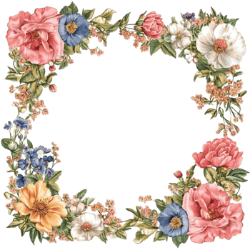 Floral Border with Flowers png