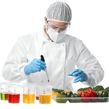 Man in Lab Coat and Gloves Holding Test Tube png