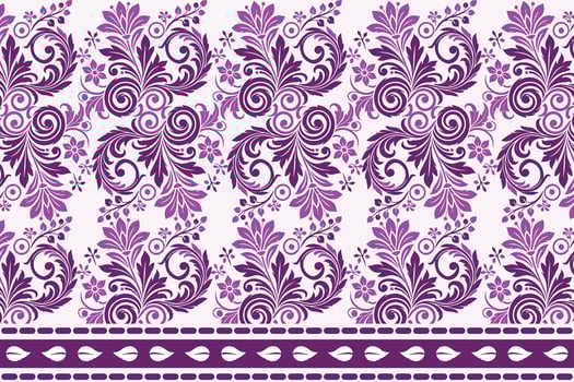 abstract seamless floral pattern with decorative border design, vintage botanical motifs, and ethnic geometric accents for fabric, textiles, wallpaper, and fashion vector