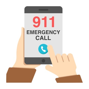 Perfect design icon of mobile 911 call vector