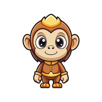 a cartoon monkey wearing a crown vector