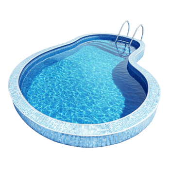 A swimming pool with a blue edge png