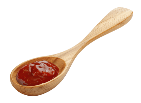 Wood spoon with barbecue sauce png