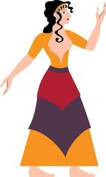 Minoan woman hand drawn vector