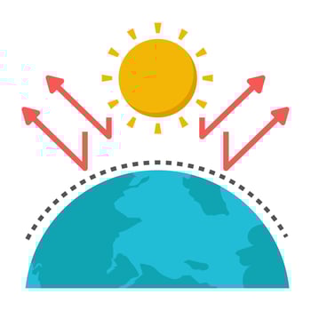 Creative design icon of greenhouse effect vector