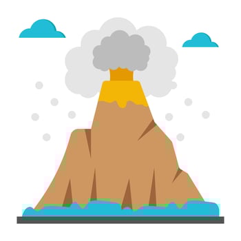 An editable design icon of volcano vector