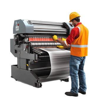 Worker Operating Printing Machine png