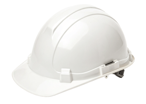 White Hard Hat Safety Gear Construction Worker Protection Equipment png