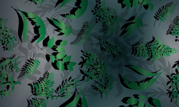 Tropical leaves seamless pattern. nature leaves dark background. exotic green floral with shadow. vector