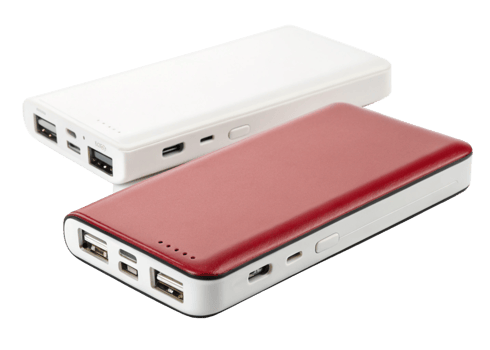 Portable Power Banks Red and White USB Charging Devices png