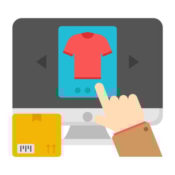 An icon design of shirt order vector