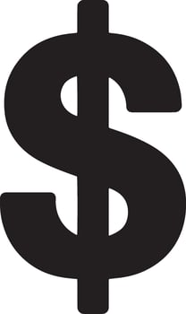 Dollar sign silhouette illustration vector