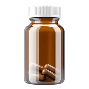 Prescription Medicine Bottle with Pills on a Transparent Background png