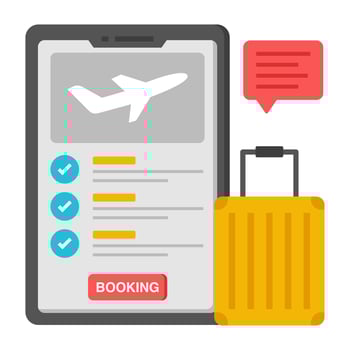 A beautiful design icon of mobile flight booking vector