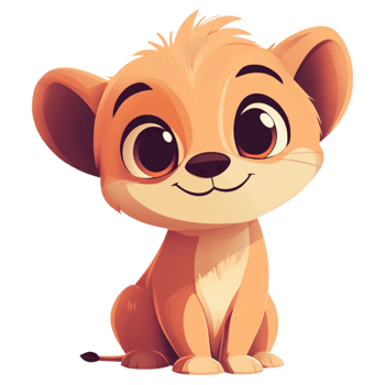Animated lion character png