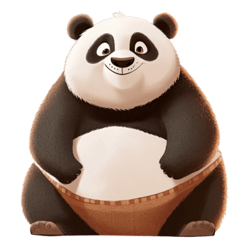 Cute Panda Pose isolate on transparent backgorund. png