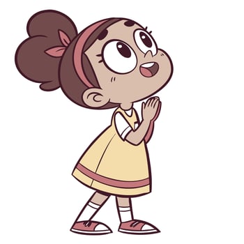 a cartoon girl with a big smile on her face vector