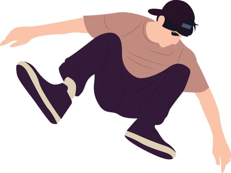 Young Man Skateboarding Air Trick, Happy Melbourne Moomba Festival vector