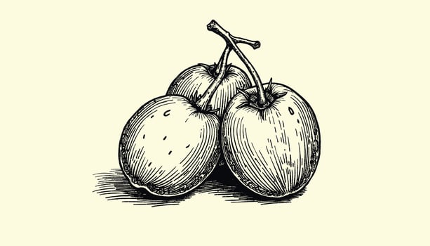 Elegant vintage apricot illustration in detailed engraving style vector