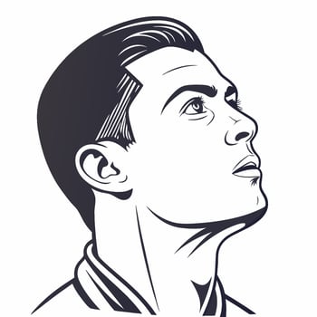 Simple Ronaldo CR7 GOAT illustration showcasing the football legend's iconic skill and passion for the game vector