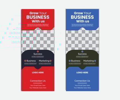 Professional Corporate Rollup Banner Design Template Creative Trade Show Rollup Banner Design vector