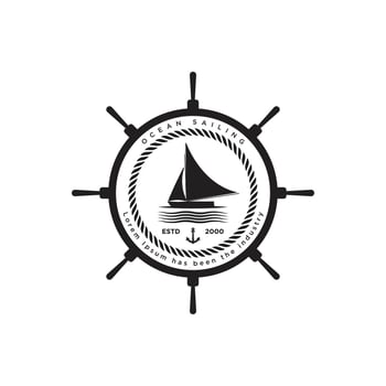 Ship logo ocean design template vector