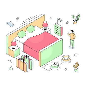Isometric design illustration of warehouse vector