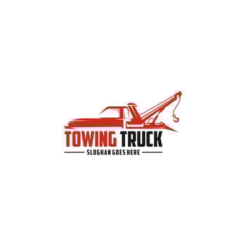 Illustration , graphic of towing truck service logo design. Suitable for the automotive company, logo, illustration, animation, etc. vector