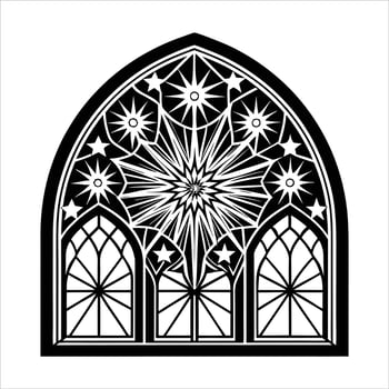 Gothic window silhouette vector
