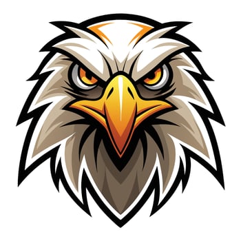 an eagle head with a big beak and yellow eyes vector