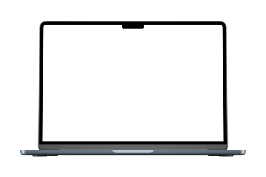 Gray laptop mockup template. Transparent . Blank screen Frame only. png