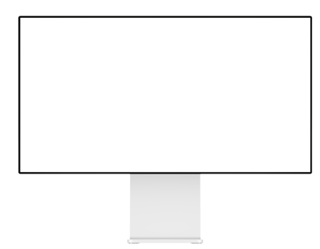 White screen or monitor mockup template Transparent Blank screen Frame only png