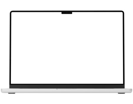 Silver laptop mockup template. Transparent . Blank screen Frame only. Front view png