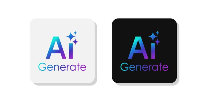 Generate AI button set. Artificial intelligence logo icon symbol concept for UI UX design. illustration vector