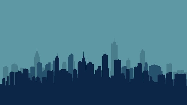 blue city silhouette vector