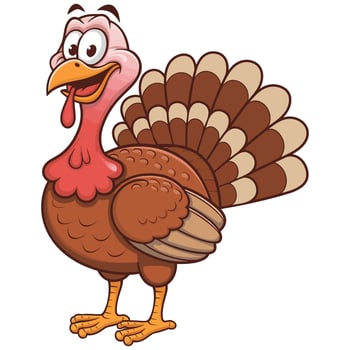 Playful Turkey Clipart with a Big Smile. vector