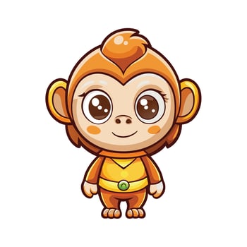 a cartoon monkey in a yellow outfit vector