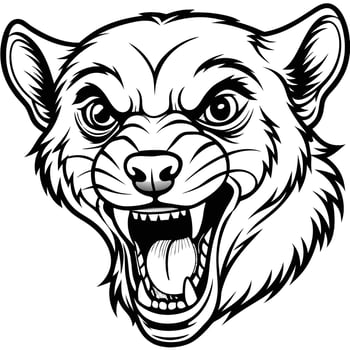 a cartoon angry animal head with its mouth open vector