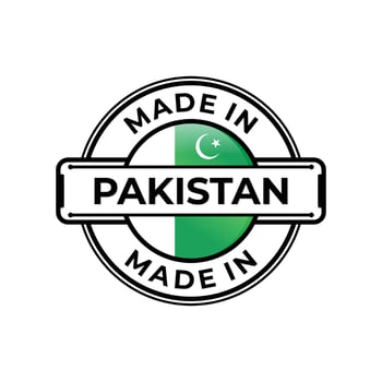 Made in Pakistan label icon emblem isolated on white background vector