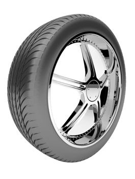 A chrome wheel with a tire on it png