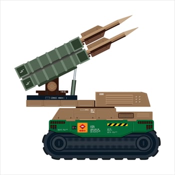 Missile vehicle military weapon rocket launcher illustration vector