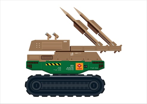 Missile vehicle military weapon rocket launcher illustration vector