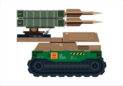 Missile vehicle military weapon rocket launcher illustration vector