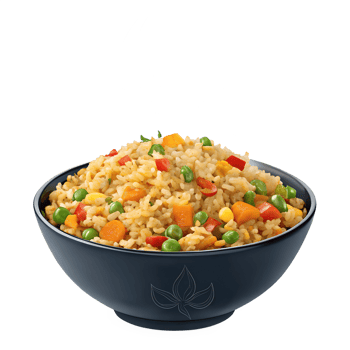 bowl of vegetable fried rice high-quality transparent image, ideal for menus, food concepts, png