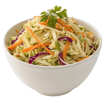 bowl of crunchy coleslaw high-quality transparent image, ideal for menus, food concepts, png