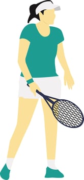 Young Female Tennis Player Illustration vector