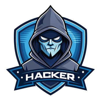 a cartoon character with a hoodie and a blue shield vector