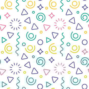 seamless pattern with colorful geometric shapes and lines vector
